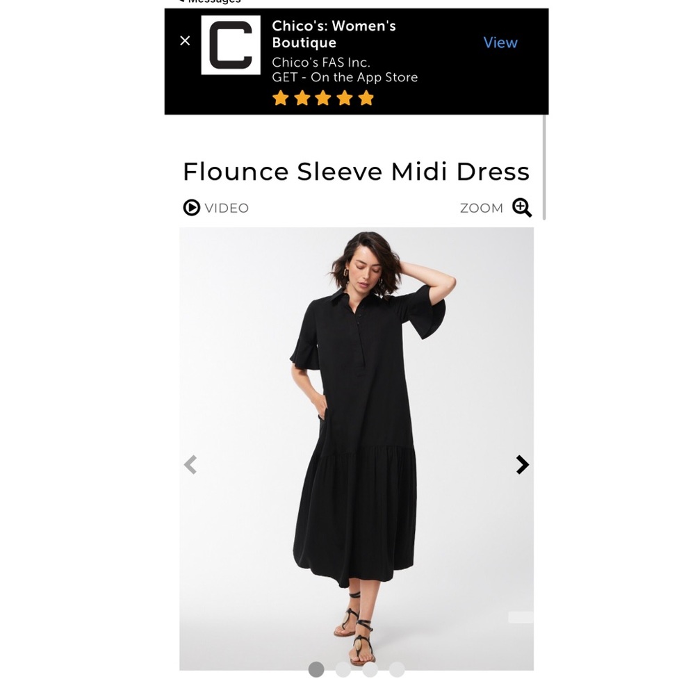 Chico’s Flounce Sleeve Midi Dress